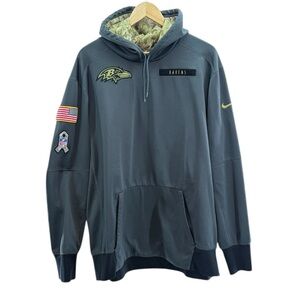Nike Baltimore Ravens Gray Camo NFL Team Hoodie with Patches, Men’s Size XL